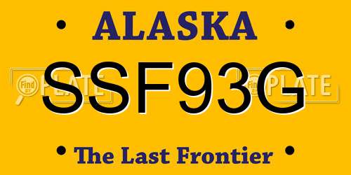 SSF93G Alaska License Plate