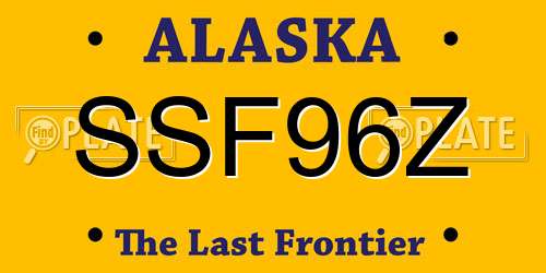 SSF96Z Alaska License Plate