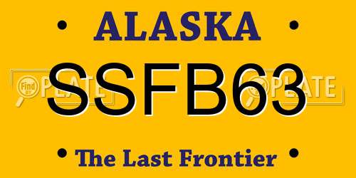 SSFB63 Alaska License Plate