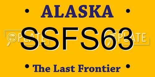 SSFS63 Alaska License Plate