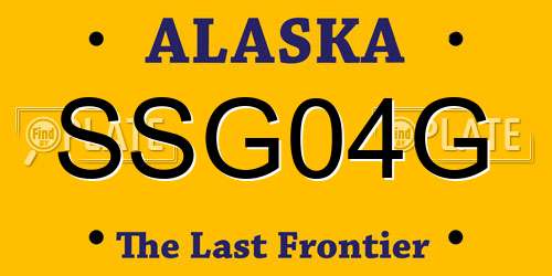 SSG04G Alaska License Plate