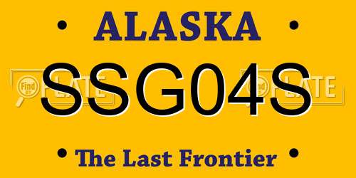 SSG04S Alaska License Plate