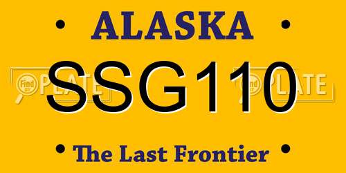 SSG110 Alaska License Plate