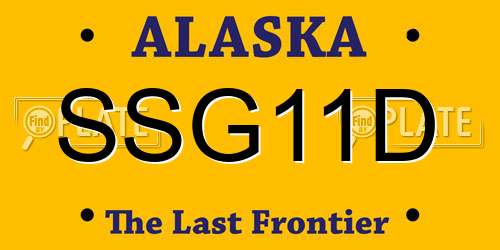 SSG11D Alaska License Plate