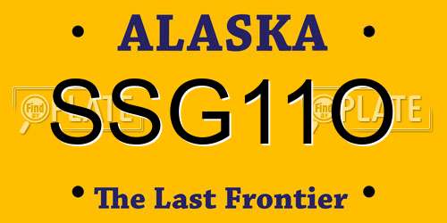 SSG11O Alaska License Plate