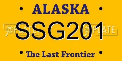 SSG201 Alaska License Plate