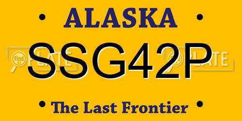 SSG42P Alaska License Plate