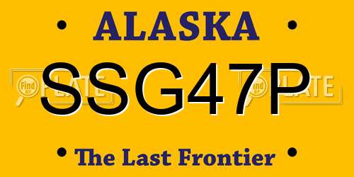 SSG47P Alaska License Plate