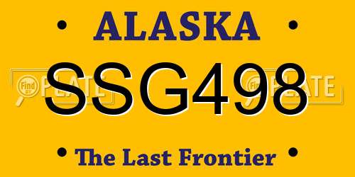 SSG498 Alaska License Plate