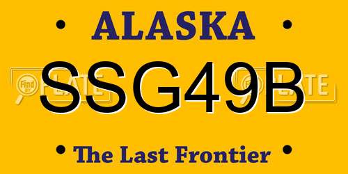 SSG49B Alaska License Plate