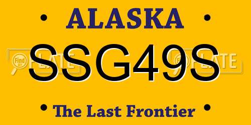 SSG49S Alaska License Plate
