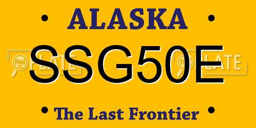SSG50E Alaska License Plate