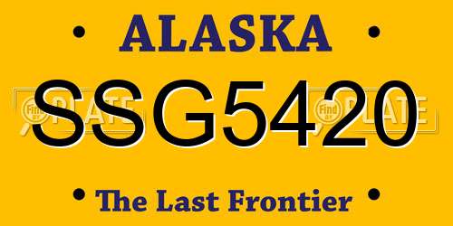 SSG5420 Alaska License Plate