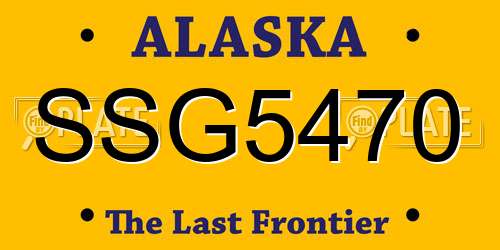 SSG5470 Alaska License Plate