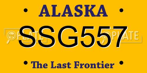 SSG557 Alaska License Plate