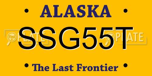 SSG55T Alaska License Plate
