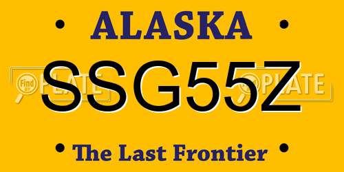 SSG55Z Alaska License Plate