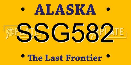 SSG582 Alaska License Plate
