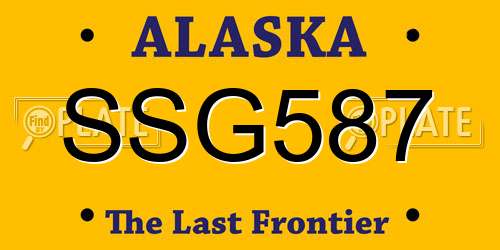 SSG587 Alaska License Plate