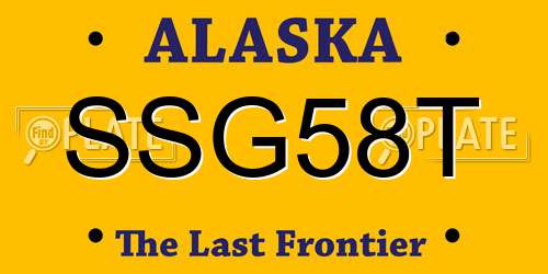 SSG58T Alaska License Plate