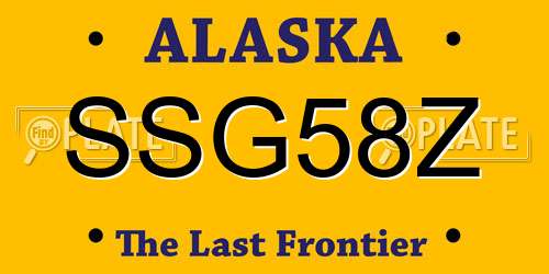 SSG58Z Alaska License Plate