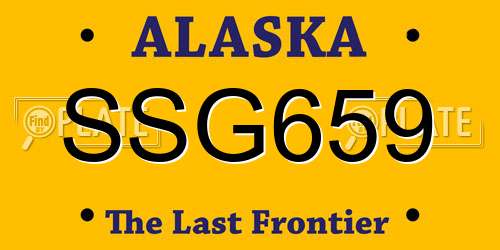 SSG659 Alaska License Plate