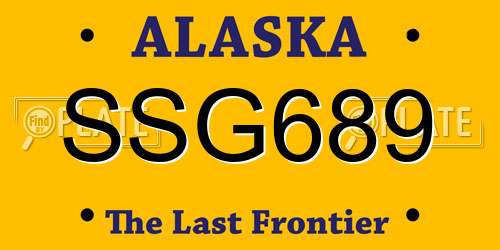 SSG689 Alaska License Plate