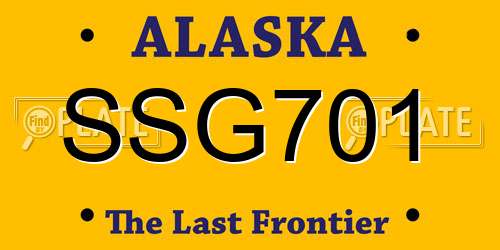 SSG701 Alaska License Plate