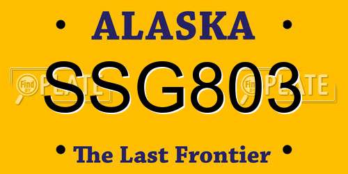 SSG803 Alaska License Plate