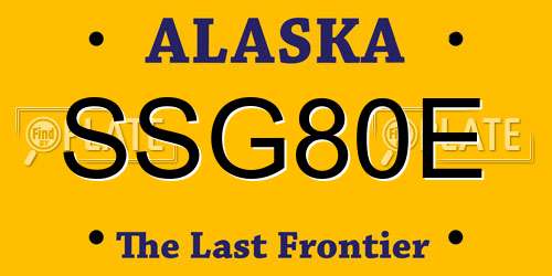 SSG80E Alaska License Plate