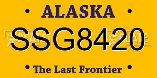 SSG8420 Alaska License Plate