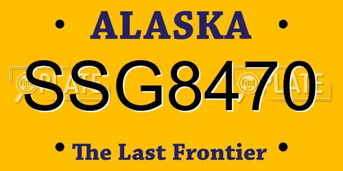SSG8470 Alaska License Plate