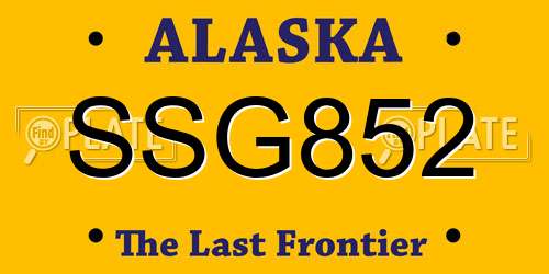 SSG852 Alaska License Plate