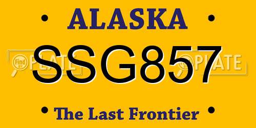 SSG857 Alaska License Plate