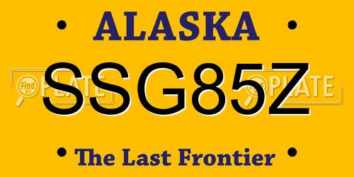SSG85Z Alaska License Plate