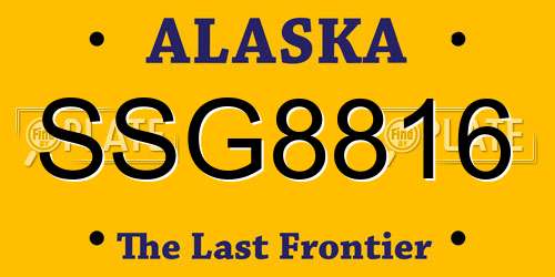 SSG8816 Alaska License Plate