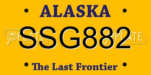 SSG882 Alaska License Plate