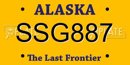 SSG887 Alaska License Plate