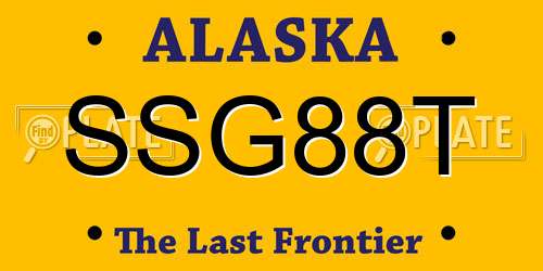 SSG88T Alaska License Plate