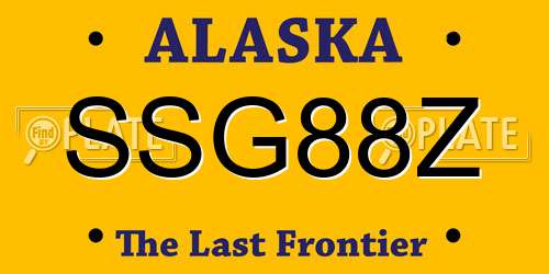 SSG88Z Alaska License Plate
