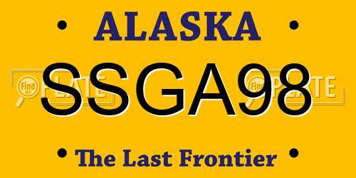 SSGA98 Alaska License Plate