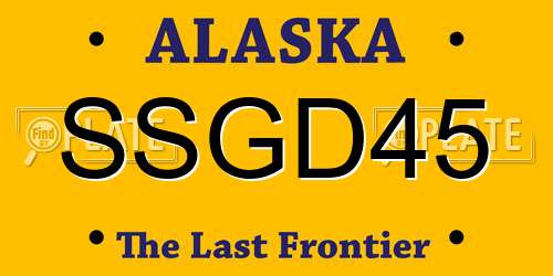 SSGD45 Alaska License Plate