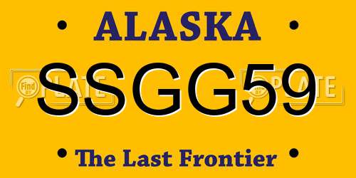 SSGG59 Alaska License Plate