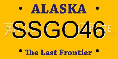 SSGO46 Alaska License Plate