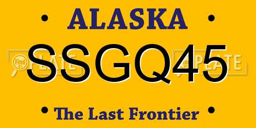 SSGQ45 Alaska License Plate