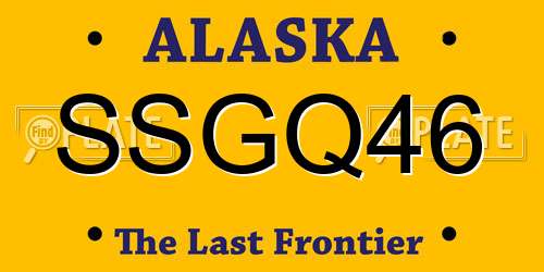 SSGQ46 Alaska License Plate