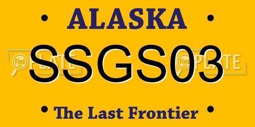 SSGS03 Alaska License Plate