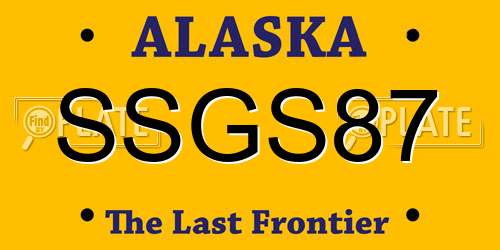 SSGS87 Alaska License Plate