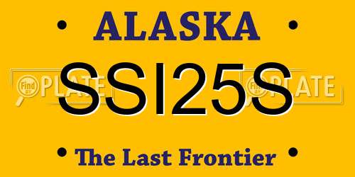 SSI25S Alaska License Plate