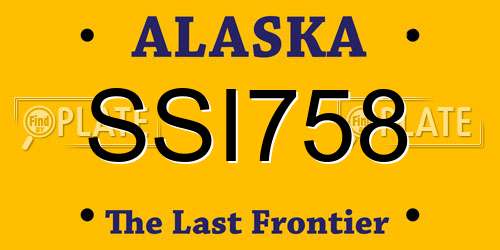 SSI758 Alaska License Plate